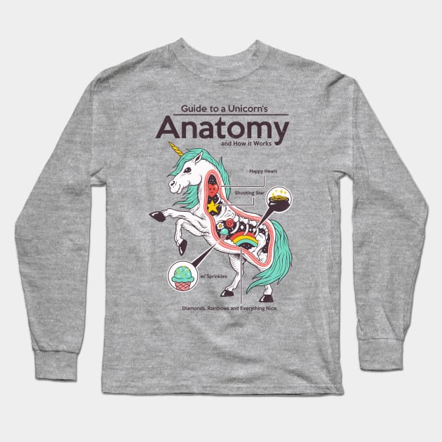 Anatomy of a Unicorn Long Sleeve T-Shirt by Vincent Trinidad Art
